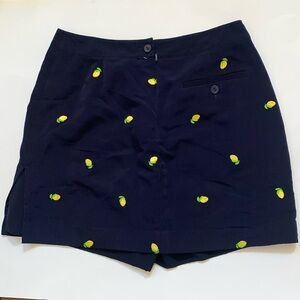 E P Pro Navy Yellow Embroidered Lemons Golf Skort Size 4
